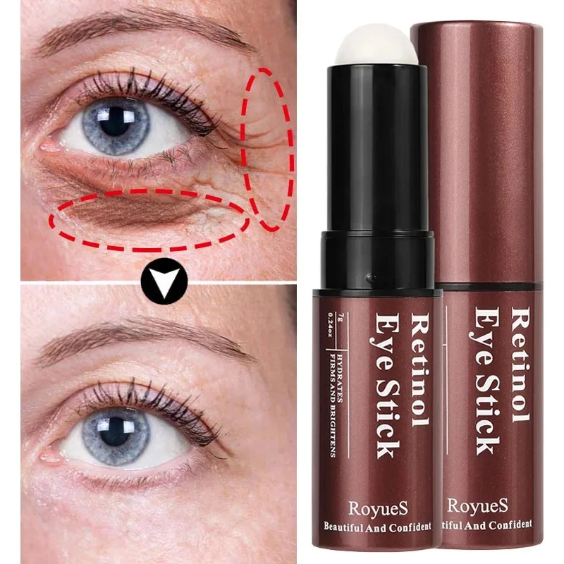 New Retinol Eye Cream Bounce Balm Stick Anti-Wrinkle Fade Fine Lines  Remove Dark Circles Eye Bags Moisturizing Beauty Health