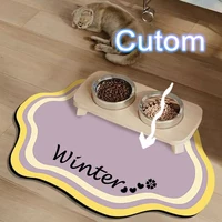  Custom Pet Feeding Mat Cute Shape Dog Diatom Mud Floor Mat Non-Slip Waterproof Home Decoration Dog Feeding Pad 5