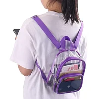 PVC Transparent Backpack Durable Clear Small Backpack Portable Lightweight Mini Cute Clear Bag for Work Outdoor Sports 1