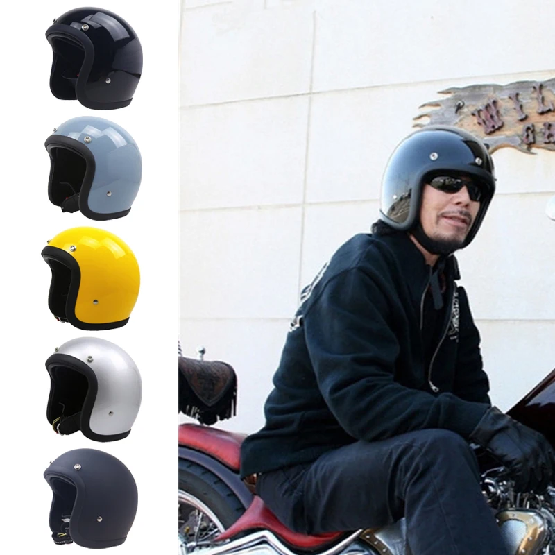 

Japan Korean Style Genuine TT&COCASCOS Vintage Open Face Motorcycle Helmet Retro Fiberglass 3/4 Jet Casco Moto Capacete De Moto