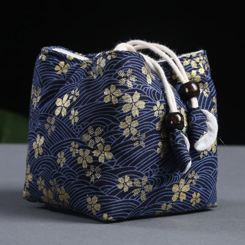 Chinese Style Cotton Linen Storage Bag Travel Tea Set Tea Cup Teapot Portable Bag Sorting Ceremony Accessories ZD45