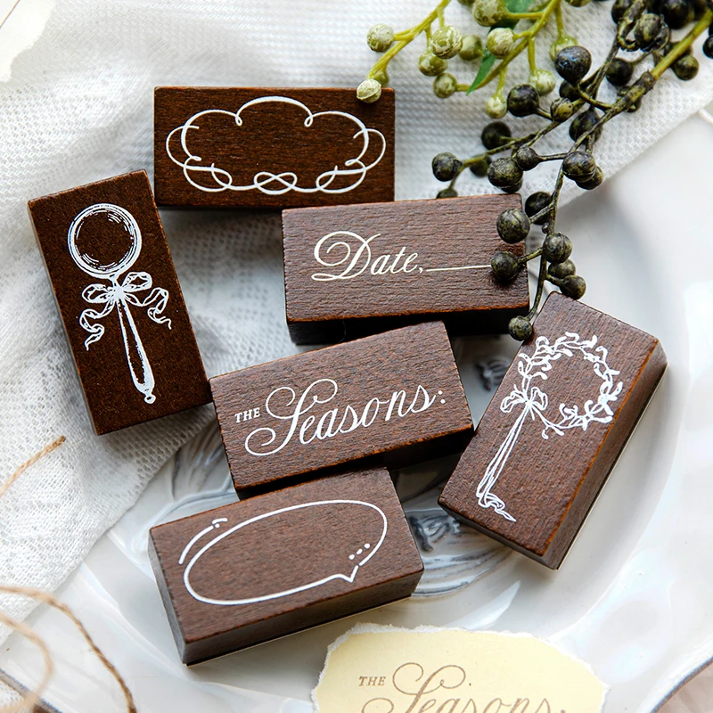 

6packs/LOT Poetic Romance series wooden rubber stamp DIY stamps stationery scrapbooking standard stamp