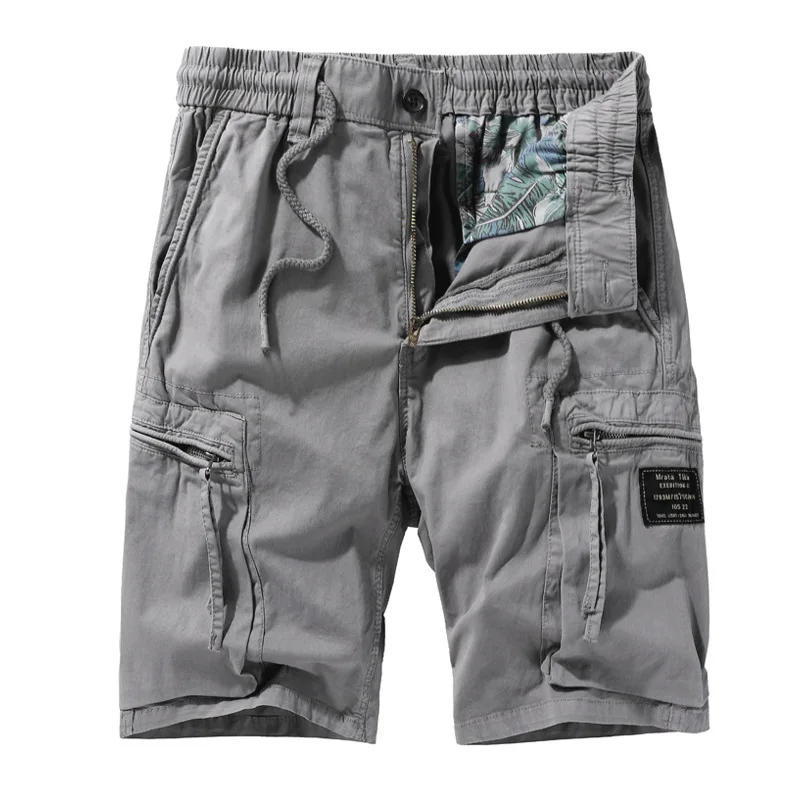 New Summer Cotton Loose shorts men jogging short pants Casual fitness streetwear men Multi-pocket sport casual hip cargo shorts