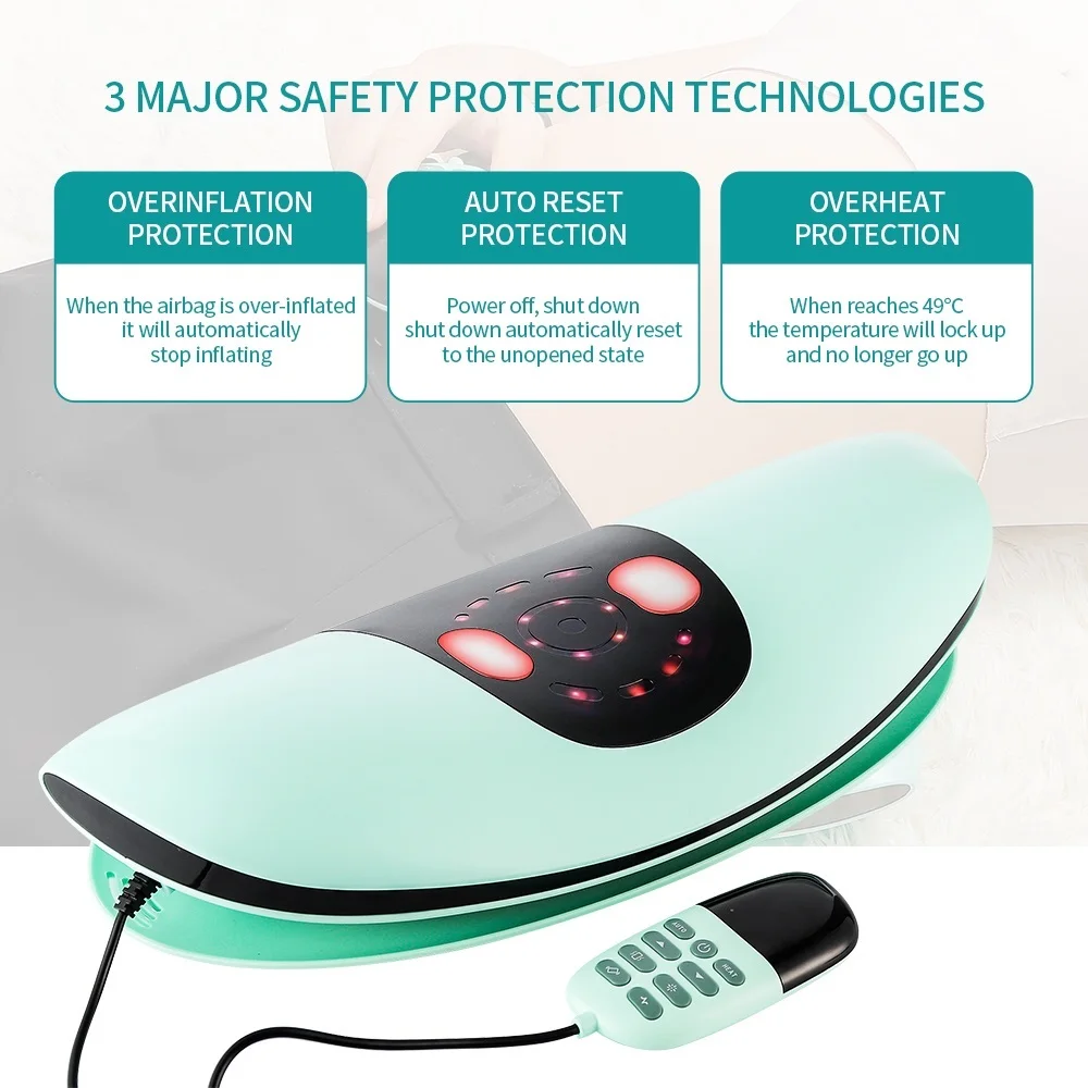 Electric Lumbar Traction Massager Adjustable Vibration Air Pressure Stretching Massager Waist Spine Support Back masajeador