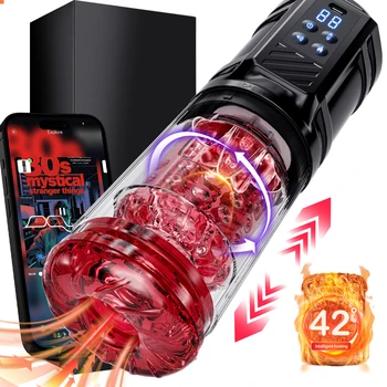 Tazza di masturbazione maschile Telescopica riscaldata Succhiare la fica tascabile Pompino Macchine del sesso Giocattolo Articoli per adulti per gli uomini Masturbatore della vagina