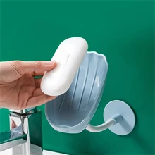 

Shell Shape Soap Box Self-adhesive Wall Mounted Standing Soap Drain Holder Soap Dish Tray Soap Container Bathroom Accessories