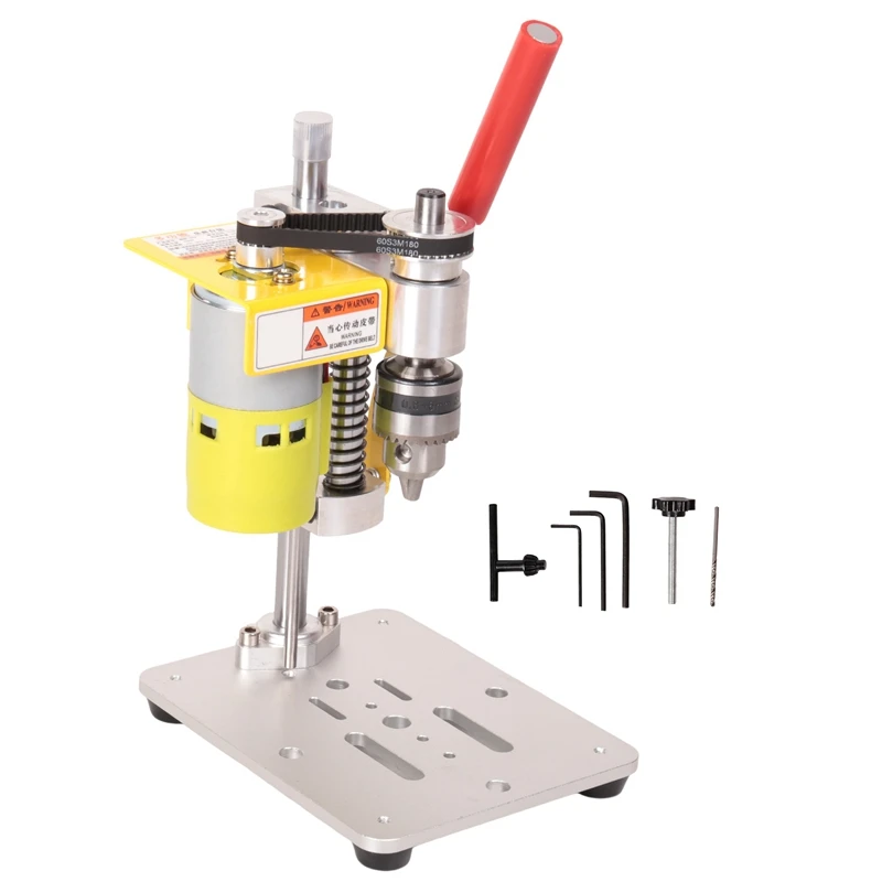 

Mini Drill Press Precision Table Drilling Machine Portable Benchtop Driller CNC 795 Motor B10 Chuck DIY Crafts Tool