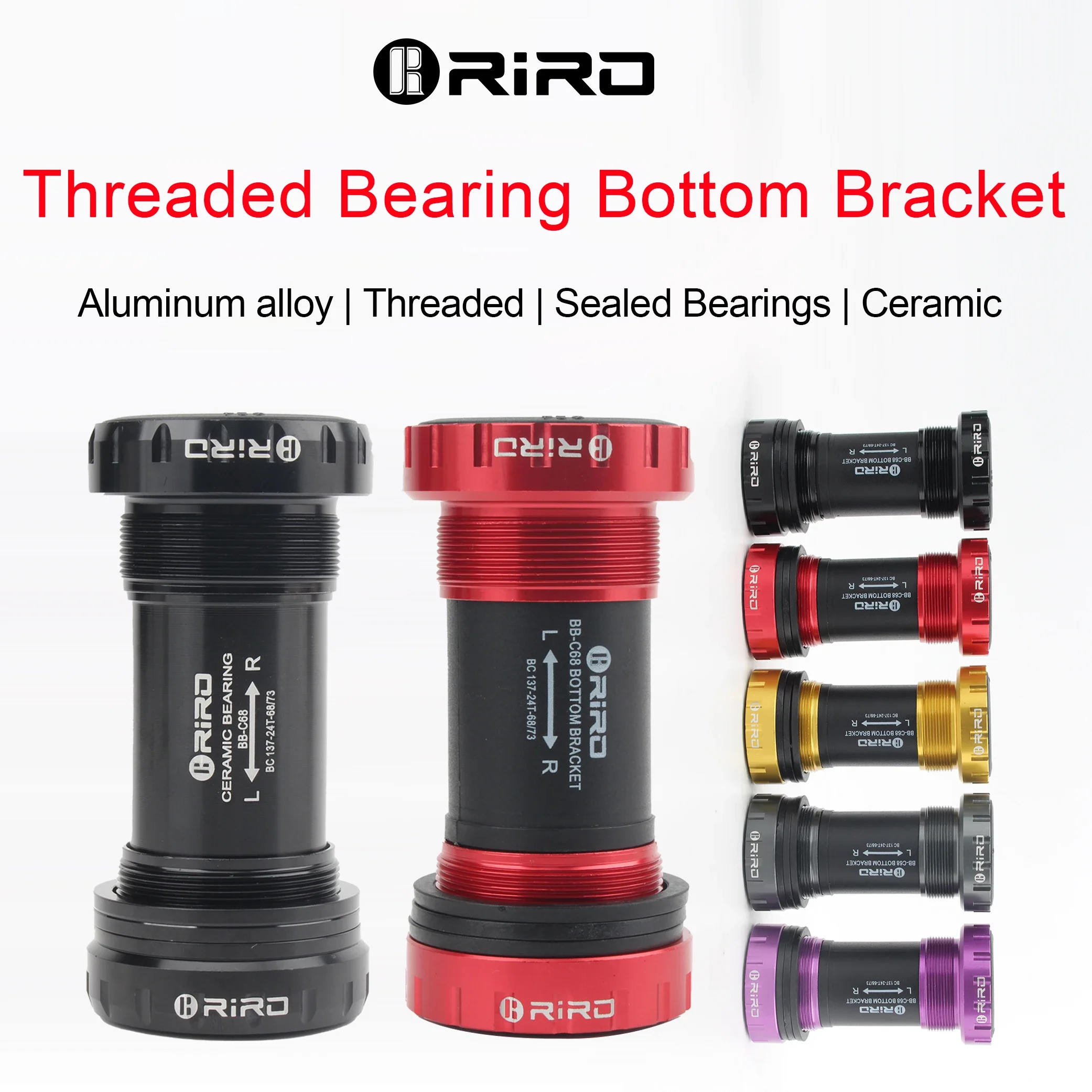 RIRO Bicycle Ceramic Bottom Bracket BB68/BB92 68/73MM Threaded BB MTB ...