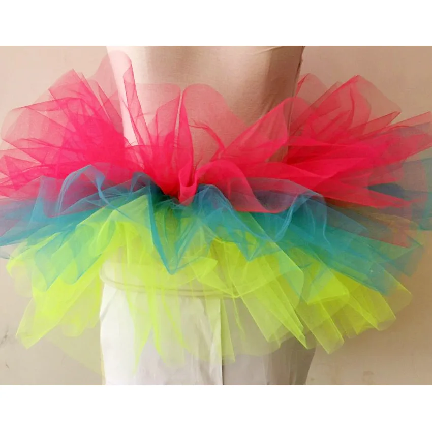 6 Layers Super Mini Tulle Skirt Womens Lolita Petticoat Jupe Femme Party Puffy Skirts Adult Dance Tutu Skirts hoop skirt