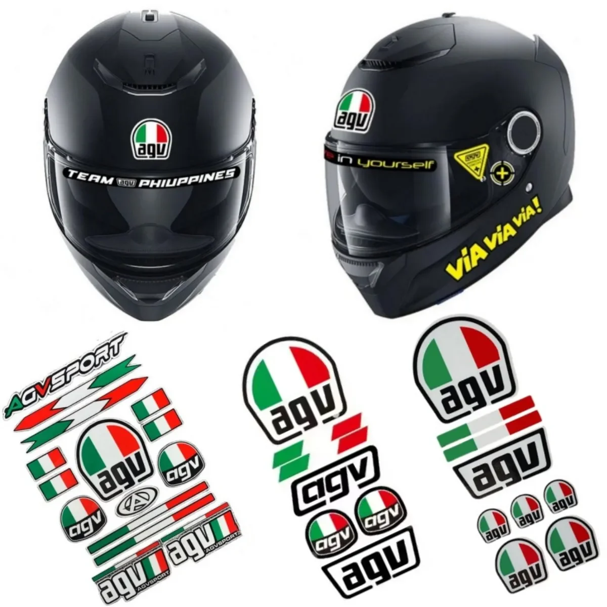 AGV 오토바이 액세서리 사이드 스트립 바디 스티커, 자전거 헬멧 스티커, AGV 두카티 혼다 가와사키 스즈키용 데칼