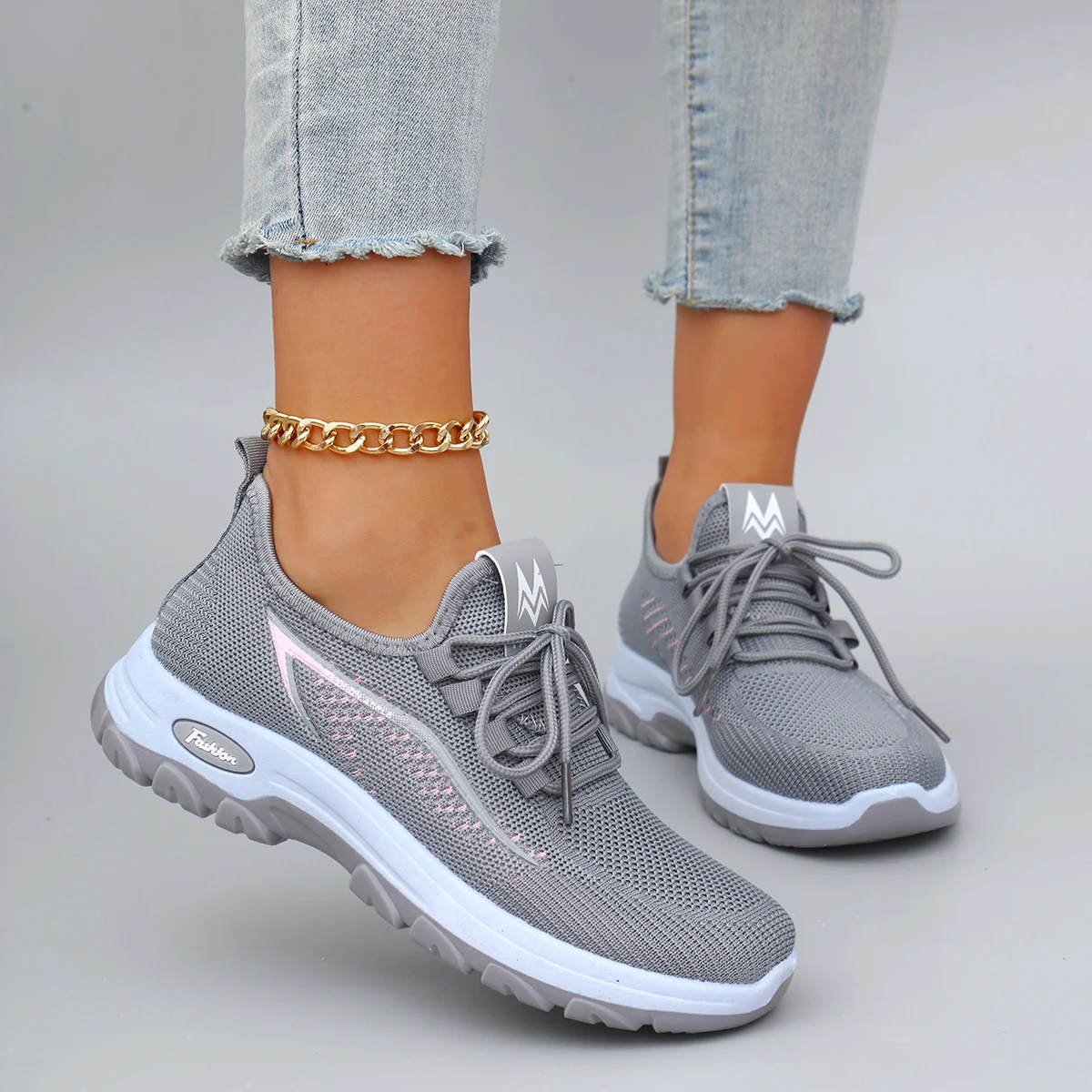 أحذية نسائية صيفية مسطحة من القماش الشبكي قابلة للتنفس، أحذية نسائية كاجوال، أحذية رياضية، تخفيضات، شحن مجاني