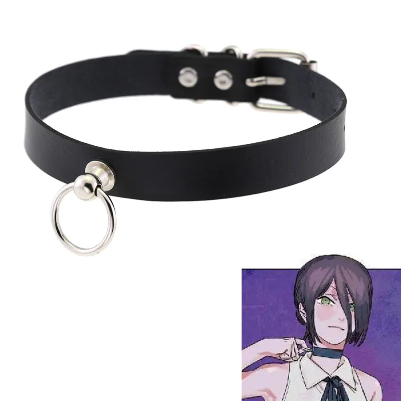 Fashion Anime Chainsaw Man PU Leather Choker Necklace Killer Reze