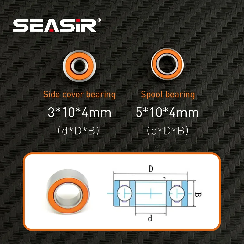 SEASIR Full Ceramic Ball Bearing Hybrid Ceramic Fishing Pulley Ball  Bearings For Fishing Reel Side Cover Bearing Spool Bearings