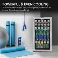 120-Can Beverage Refrigerator with Glass Door, 3.1 Cu Ft Freestanding Drink Mini Fridge, BR-130SB, Stainless Steel 2