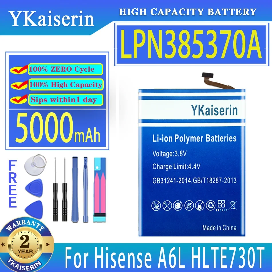 

Аккумулятор ykaisin LPN385370A 5000 мАч для Hisense HLTE730T A6L мобильный телефон