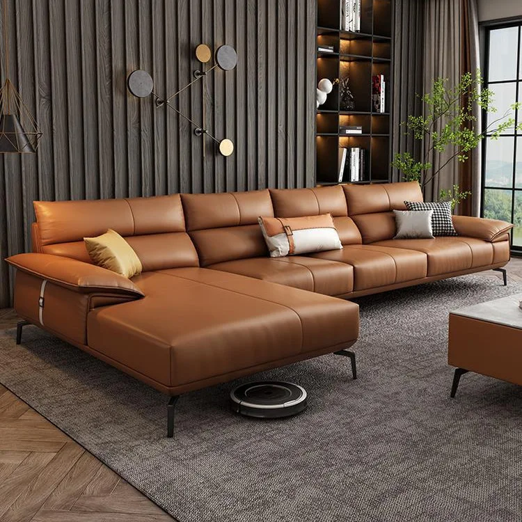 Divano Italiano Testa Estremamente Semplice Pelle Bovina Soggiorno Moderno Nordic Light Luxury Concubine Sofa Corner