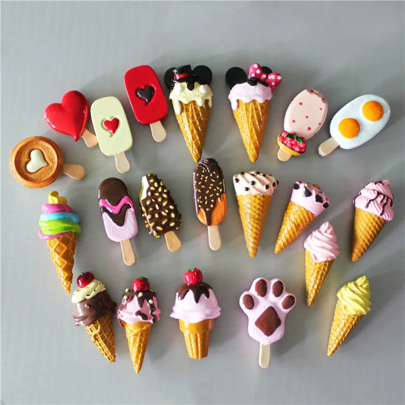 Charming 3D Resin Ice Cream Cone Refrigerator Magnet
