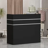 Reception Desk Reception Stations with Open Shelf & Drawers, Wooden Counter Desk with lockable Drawer for Office Reception Room 1
