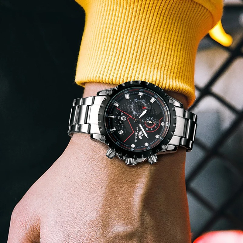 New Watches for Men Luxury Brand FOCEWALK Quartz Men’s Watch Sport Waterproof Wrist Watches Chronograph Date Relogio Masculino