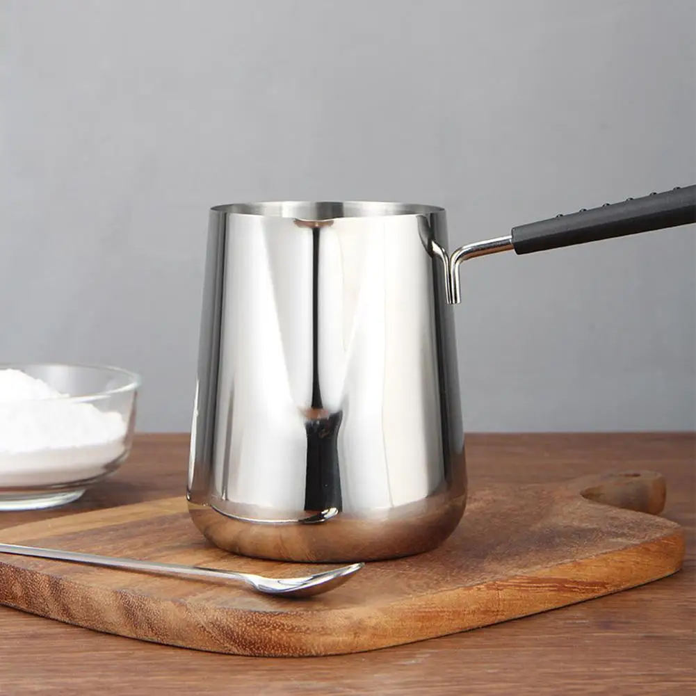 600ml/1000ml Stainless Steel Milk Pan Chocolate Butter Melting Pot Lengthened Heat-insulated Handle