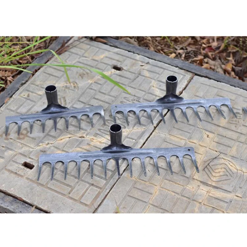 Manganese steel integrated rake grass loose soil farm tools weeding nail Garden Hand Rake