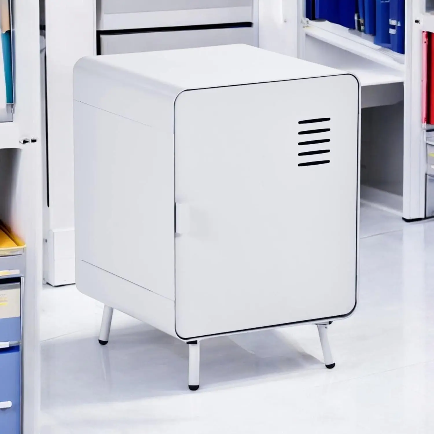 Industrial Metal File Cabinet with Ventilated Door & Shelf, Compact Storage for Home Office, Printer Stand - Blue Haze