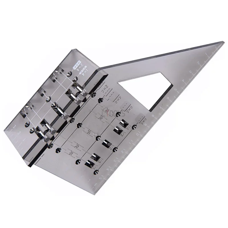 New Japanese Style Multi-purpose Angle Ruler 2X4 Stop Type Fixed Gauge 45/90 Cross Line Ruler Wood Home Measuring Ruler Tool DIY t type ruler hole scribing gauge woodworking 100 160 260 360 t ruler hole aluminum cross feet mark tool cross calibration ruler