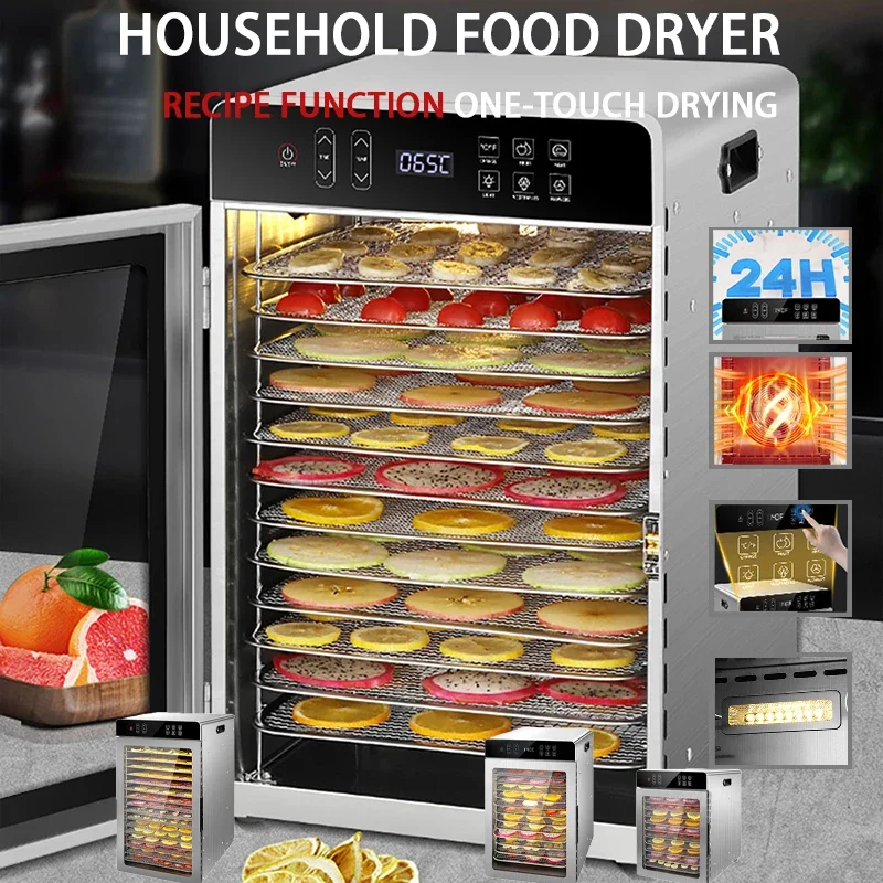 Food Dehydrator Home Fruit timing Temperature Air Dryer Vegetable Meat Medicinal Materials Smart Commercial Food Dehydrator 1
