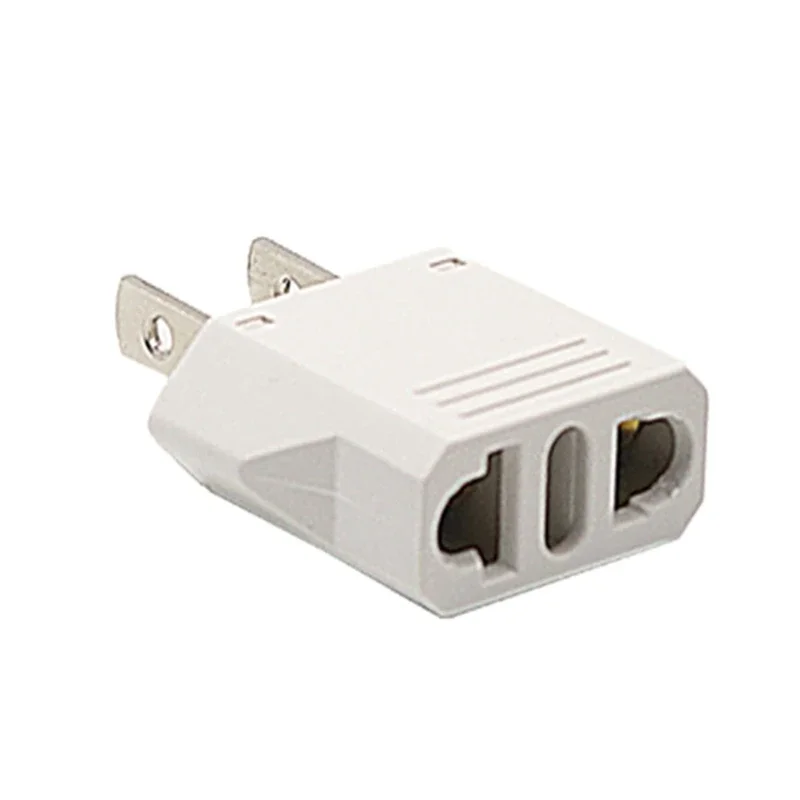 Travel Plug Adapter US to EU Europe Plug Converter 2Pin Flat to 2Pin Round Power Adaptor P0RC