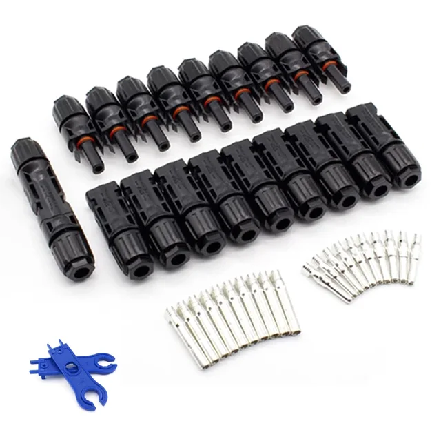 600/400/200/100/40/20/10 pièces connecteurs solaires prises PV 1000V 30A Kit de connecteurs de panneau solaire disponible pour câbles PV/MC 2.5/4/6 mm2 1