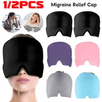 Migraine Relief Cap Gel Ice Cold Compress Therapy Cap Cooling Hat Migraine Head Wrap Pack Eye Mask Stress Pressure Pain Relief 1