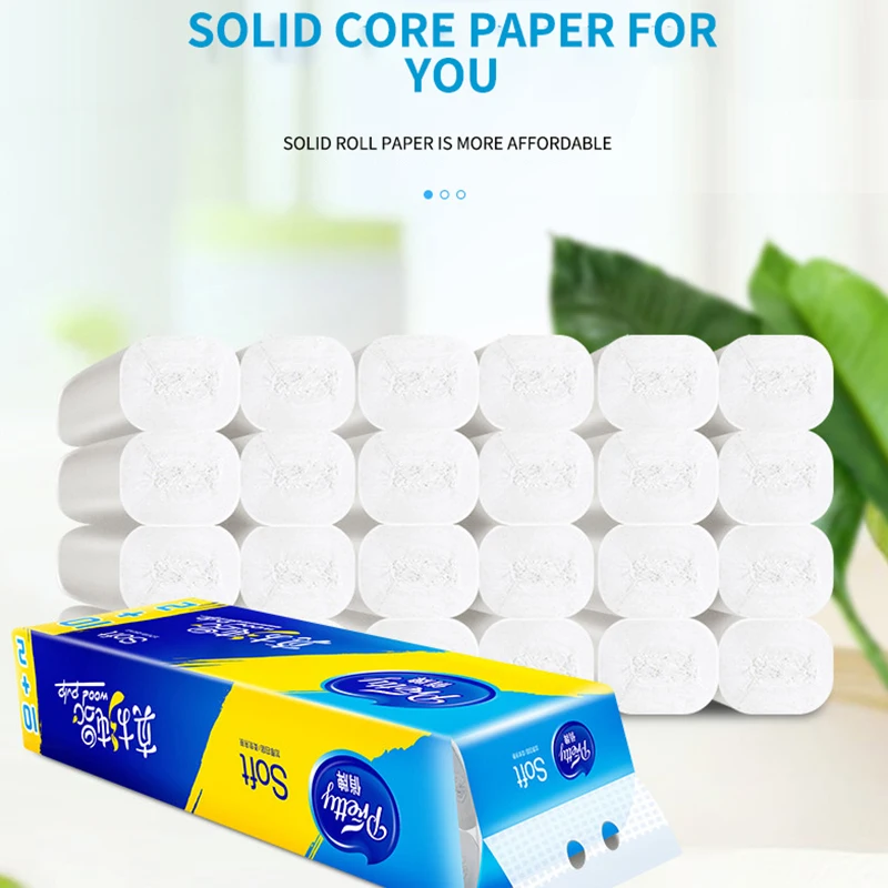 12 Rolls of Full Box Five Layers Thickened Core Roll Toilet Paper