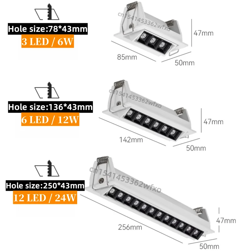 Description Picture 3 of itemDimmable mini downlight LED spotlight6W12W24W embedded ceiling light COB grille light living room kitchen interior lighting bulb