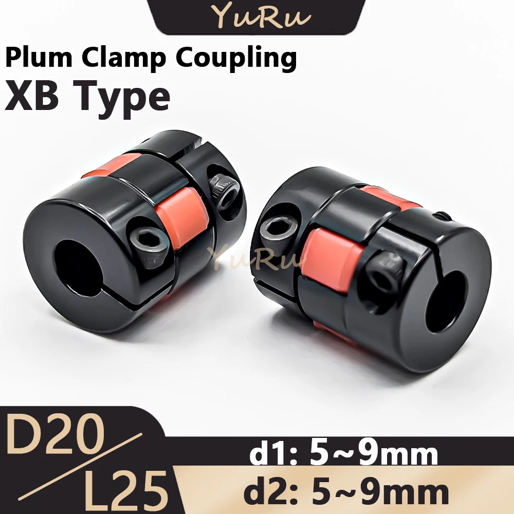 Tanie 1 sztuk D25L30 XB serii elastyczne Plum Clamp łącznik Aluminium otwór 5/6/8/9mm śruba wał sklep
