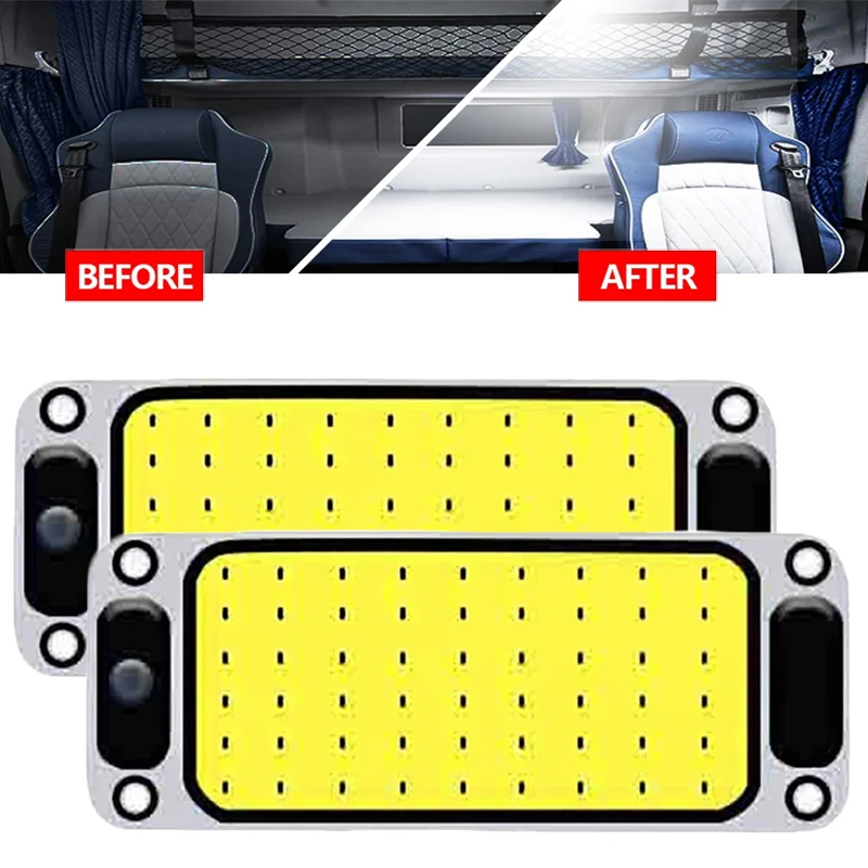 54LEDCarReadingLightCOB12V24VAutoCabinInteriorRoofPanel