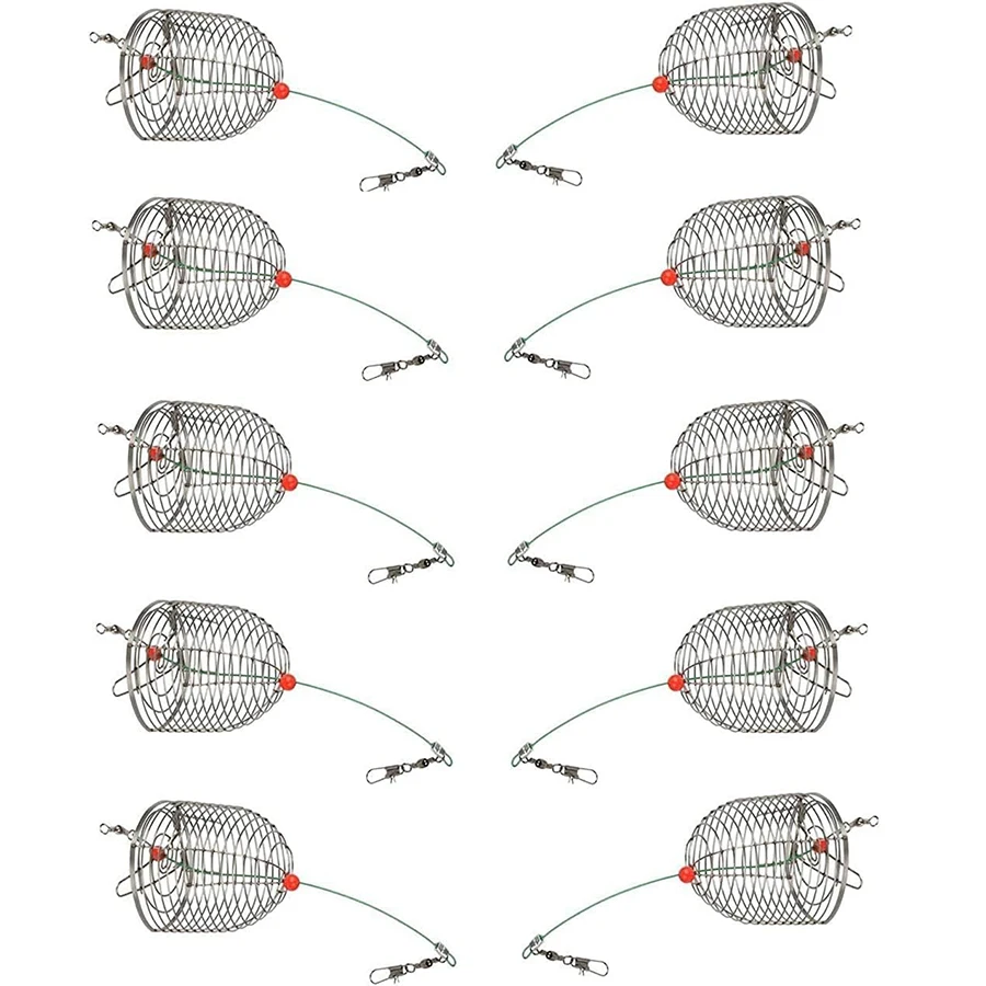 

Fishing Bait Trap Cage Feeder Basket Holder Coarse Lure Feeder Carp Fishing Tackle Size L/M/S 10Pcs/Lot