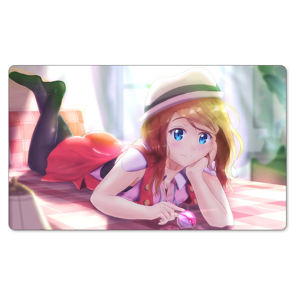 

Beautiful Serena Desk Mat Compatible for Pokemon Game Stadium Board Playmat Trading Card Trainer Gaming Mat + Waterproof Bag