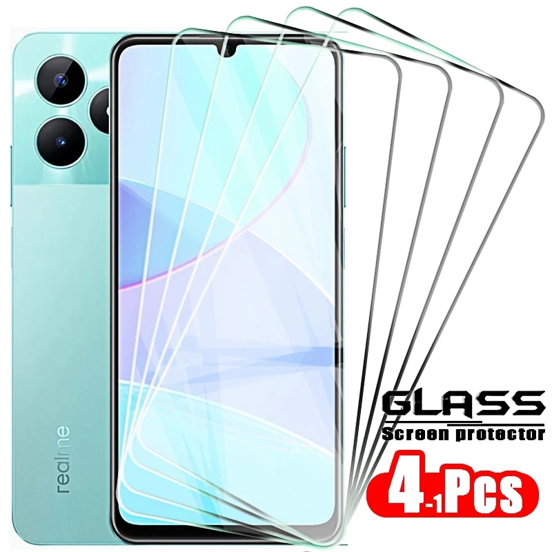 

4pcs Screen Tempered Glass For Realme C51 C31 C53 C33 C55 C35 Protective Glas Film Screen Protector for C 51 31 53 55 33 HD
