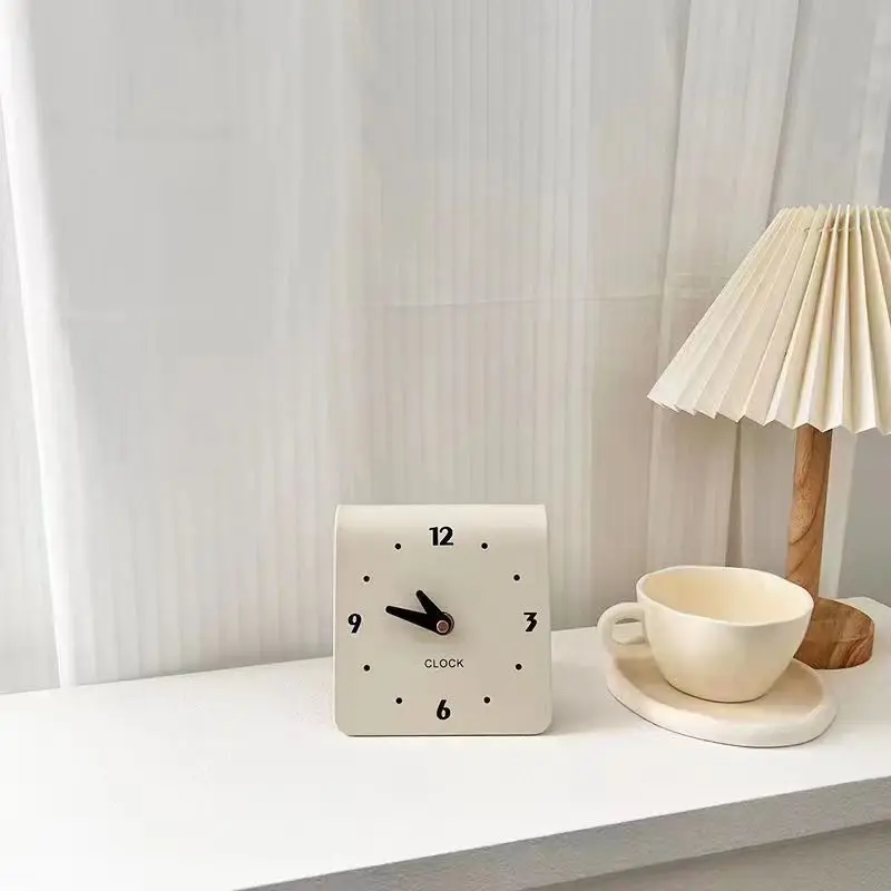 Cream Clock, Tabletop Living Room Home Clock, Modern Creative Desktop Clock Decoration home theater smart speaker system sound bar blue tooth with clock and alexa surround sound system optical no remote