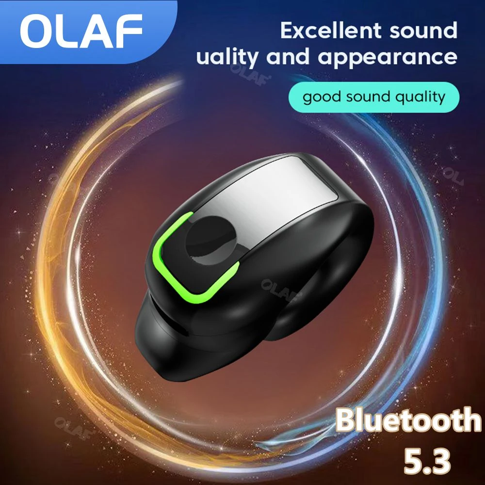 Bluetooth 5.3 Wireless Earphone Single Ear Clip Headset With Mic Mini