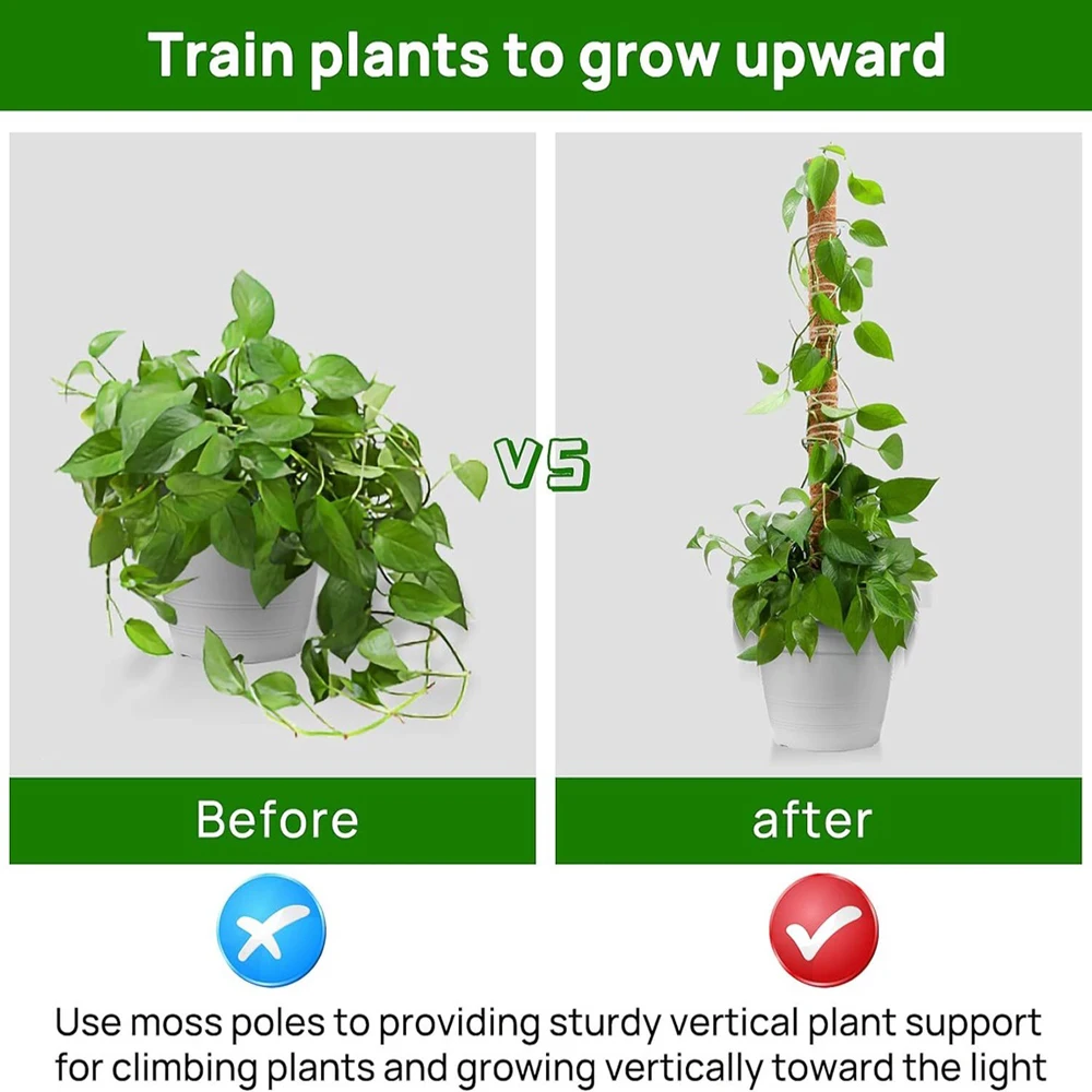 30cm/40cm/50cm Moss Totem Pole for Plants Monstera 2 Pcs for Climbing Indoor Potted Plants moss pole for plants
