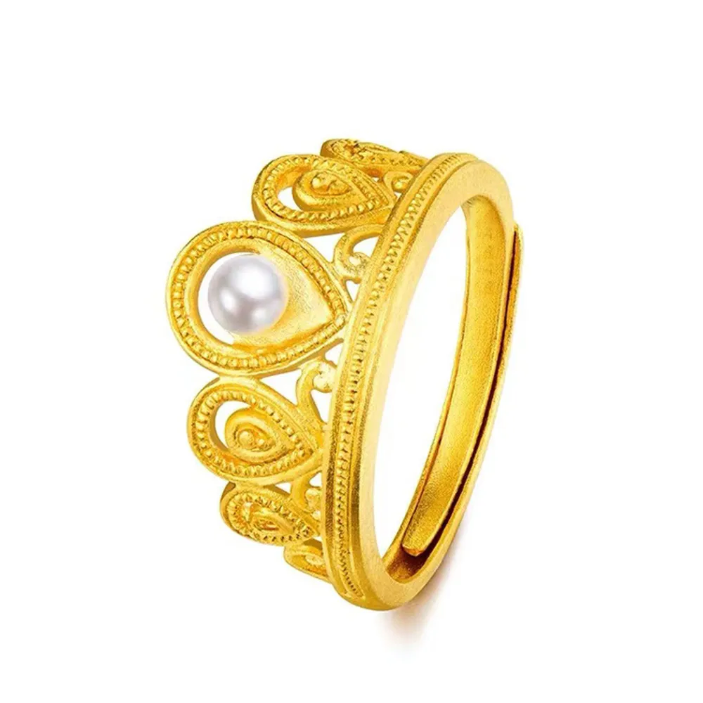 

Classic Rings Resizable Design Rings Base 18K Gold-Plating Pearl Rings Settings Women DIY Pearl Rings Accessory No Pearl