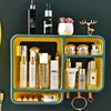 Wall-mounted Cosmetic Storage Box Free Punching Dust-proof Bathroom Wall Rack Makeup Organizer Lipstick Skincare Containers 5