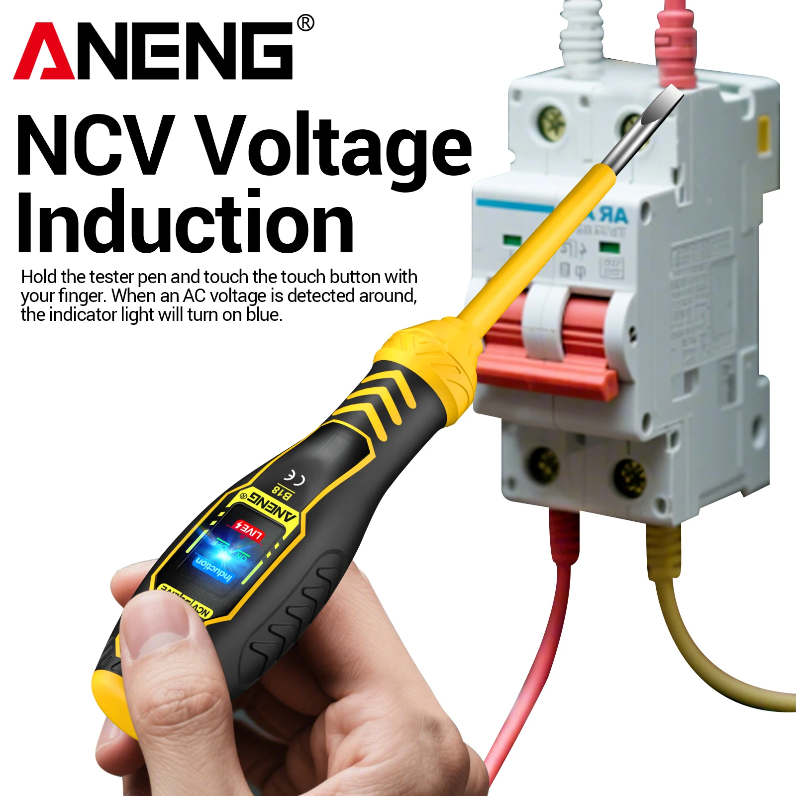 홈 인텔리전트 측정 펜 ANENG B18 NCV 전압 감지 벨트 필립스 드라이버 절연 핸들 라인 유지보수 도구