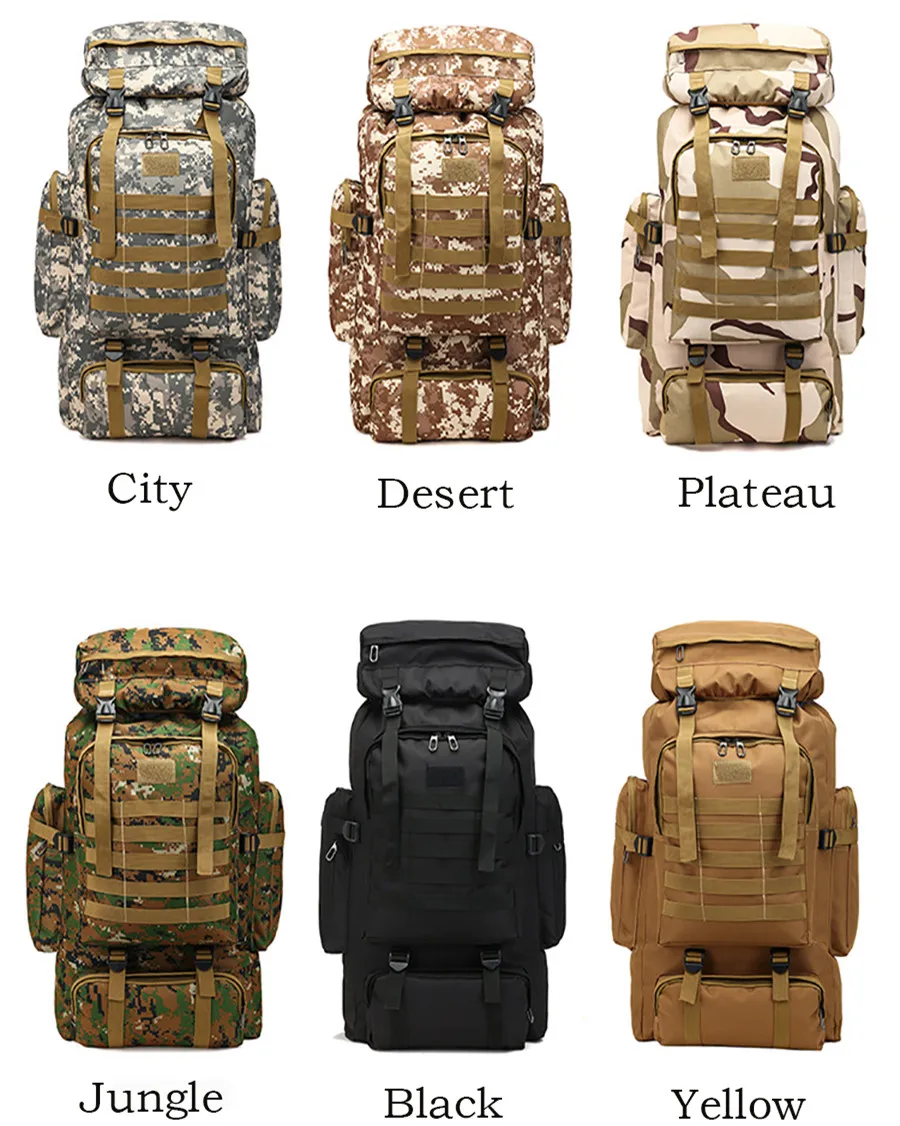 Outdoor Big Large Capacity 75L Thick Canvas Backpack for Mens Retro Fashion Travel Bag Hiking Mountaineering Bag Wear Resistant 6