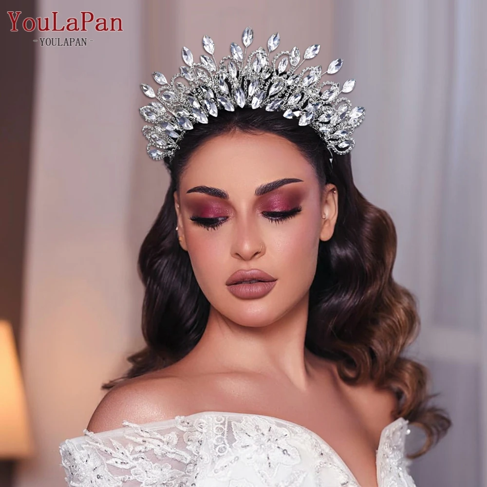 YouLaPan Full Rhinestone Bridal Hair Hoop Wedding Bride Crown Women Headwear Bridesmaid Shining Hair Accessories Headband HP616