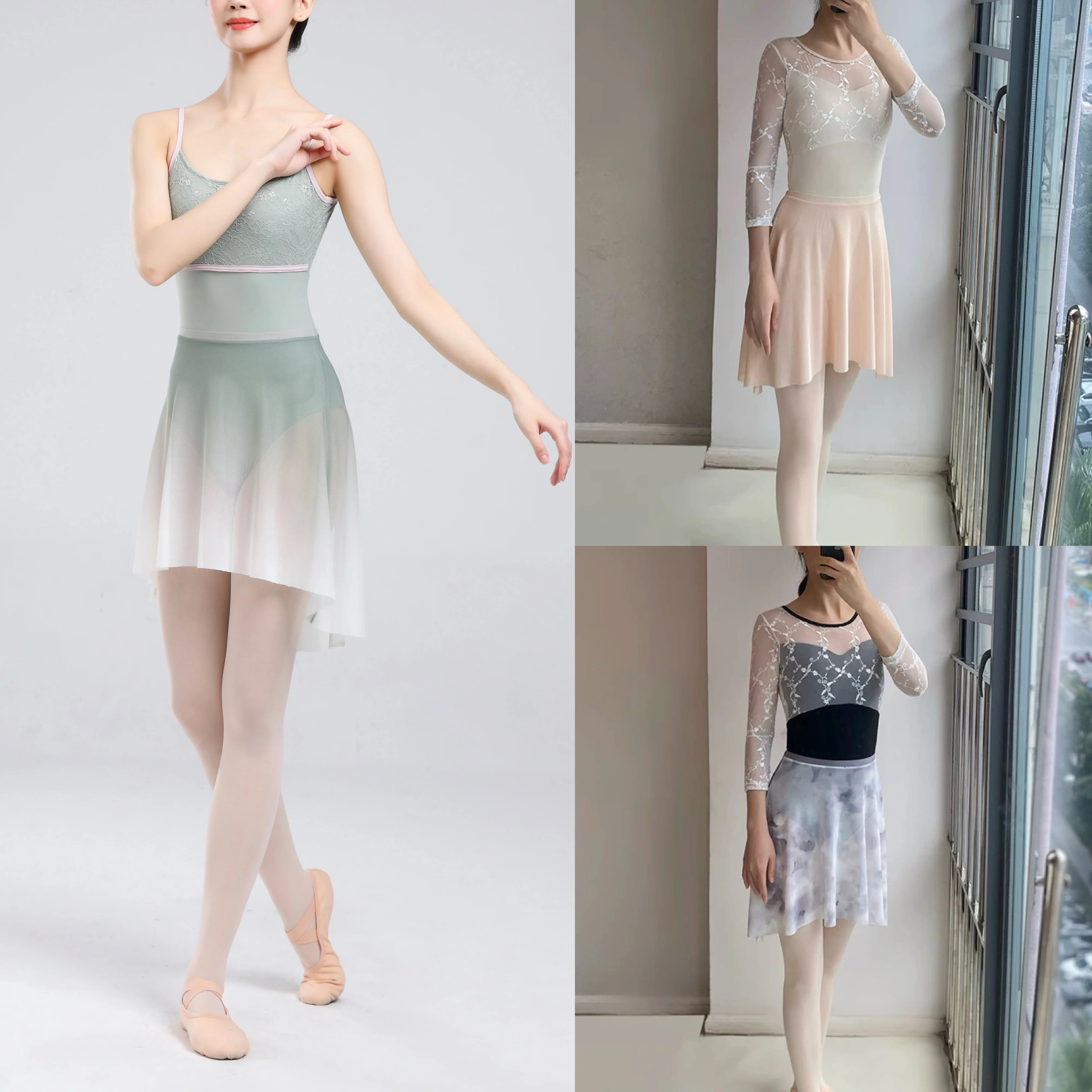 Women Ballet Apron Tutu New Gradient Soft Net Practice Leotard Skirt Adult Elegance Ballet Dancing Dress ballet leotard ballet dress ballet skirts