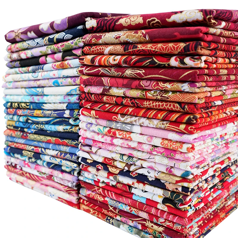 Japanese Style Cotton Fabric Handmade Patchwork Material Quilting Patch Sakura Clothing Fabric Diy Sewing Cloth 5pcs/set Cotton Fabric Cotton Poplin Fabric