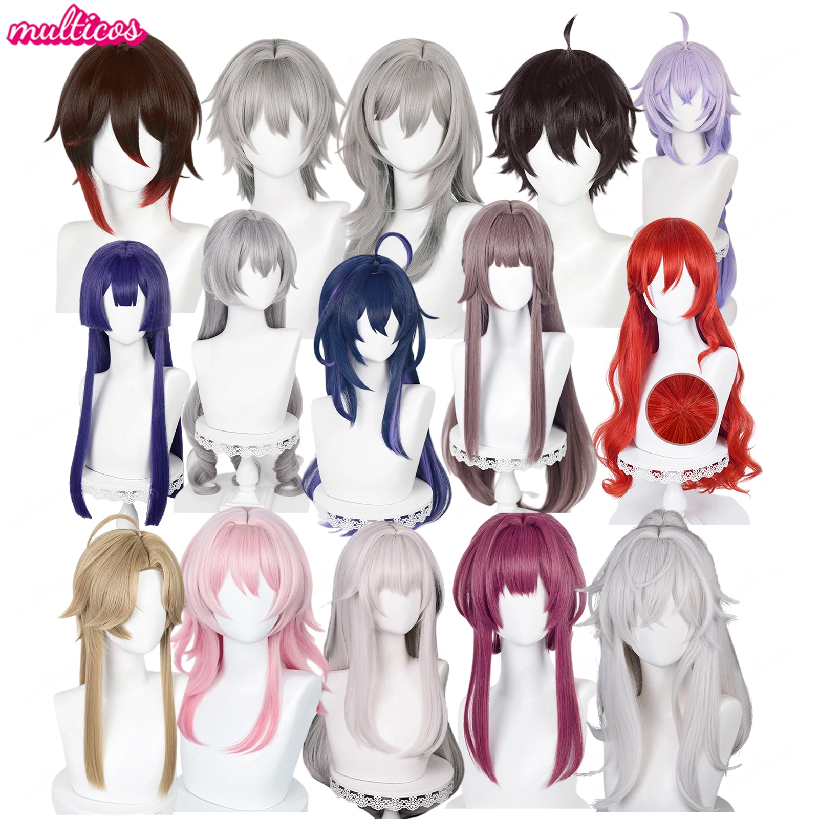Honkai Star Rail Parrucche Marzo 7Th Kafka Heta Yanqing Jing Yuan Bailu Trailblazer Himeko Parrucca Cosplay Anime Game Parrucche + Parrucca Cap