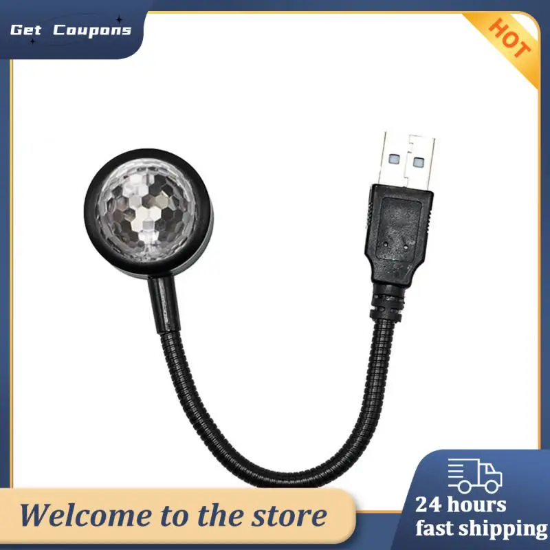 

1/2pcs Strobe Light Sound Party Portable Auto Rgb Led Sound Activated Rgb Multi-Color Rotating Disco Ball Lamp For Car Bar Club